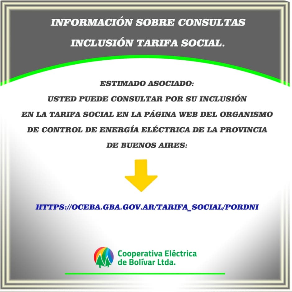 Tarifa Social.