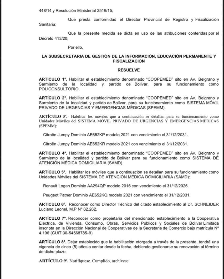 COOPEMED finalmente habilitado