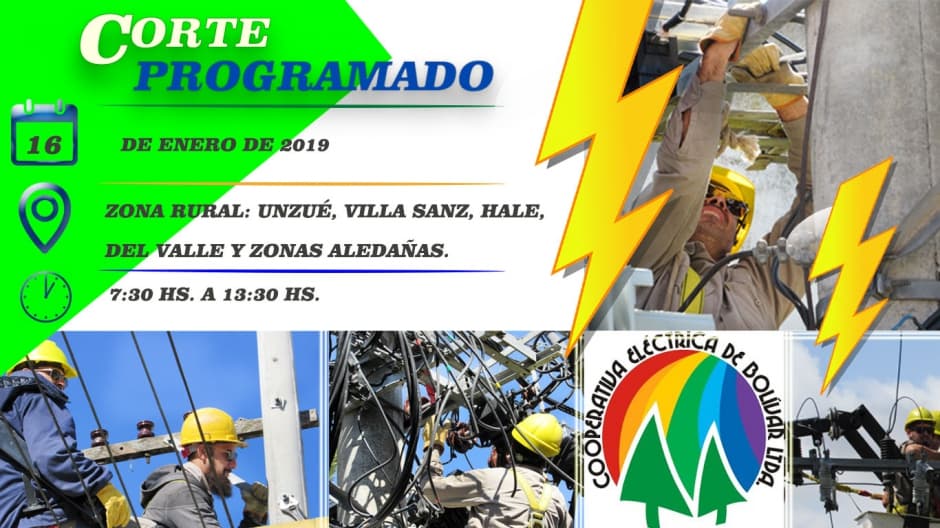 Corte de energía eléctrica , programado.