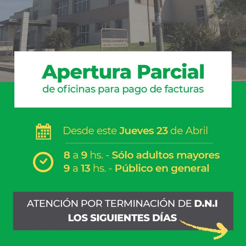Apertura Parcial de Oficinas